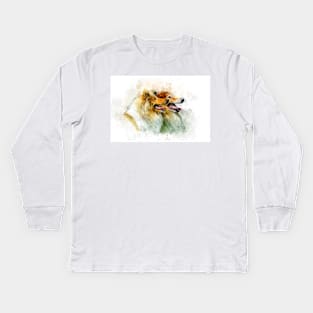 Rough Collie / Long-haired Collie watercolor Kids Long Sleeve T-Shirt